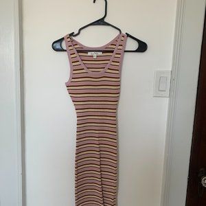 Pink Striped Bodycon Mini Dress